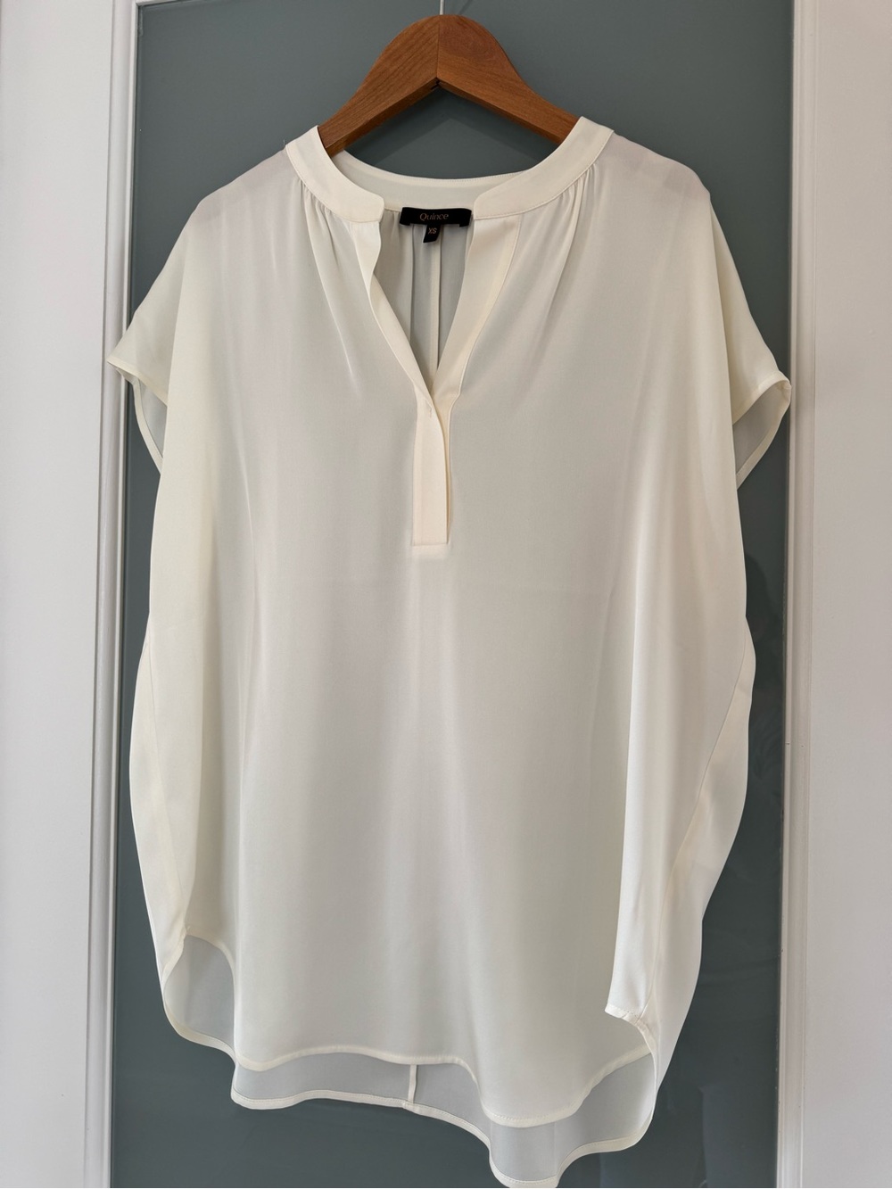 Quince washable stretch silk dolman sleeve blouse